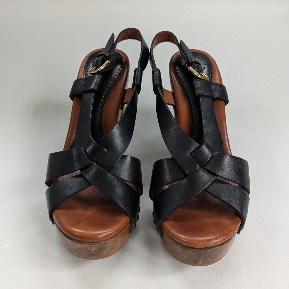 Johnston & Murphy Justine Leather And Wooden Sandals Size 8 - Picture 2 of 8